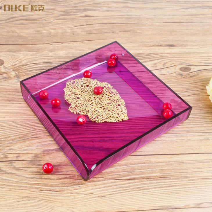 Custom Cheap Purple Acrylic Storage Tray