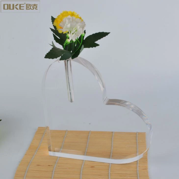 Heart Acrylic Display Block Stand For Flower